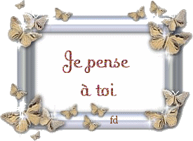 Gif animé je pense à toi cadre doré